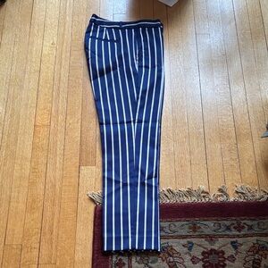 Banana Republic Striped Dress Pants - Blue and White